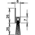 Joint de porte brosse, longueur 1000 mm, crin mixte. Visser ATHMER