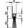 Joint de porte brosse, longueur 1000 mm, crin mixte. Visser ATHMER