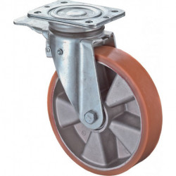 Roulette orientable avec frein D. de la roue 125 mm cap. charge 200 kg avec plaq
