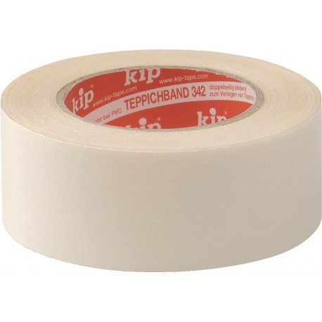 Ruban adhésif textile pour moquette 342 longueur 25 m largeur 50 mm beige rouleau KIP (Par 6)