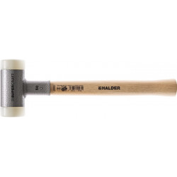 Maillet à frappe amortie SUPERCRAFT longueur 300 mm D. de la tête 20 mm Hickory antirebond dur nylon blanc HALDER