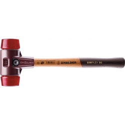 Maillet à frappe amortie SIMPLEX longueur 300 mm D. de la tête 30 mm dur bois plastique rouge HALDER