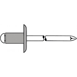 Rivet POP tige de rivet D. x l. 5 x 10 mm K14 aluminium/acier inoxydable 250 piè (Par 250)