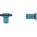 Écrou à river PolyGrip® tige de rivet D. x l. 9 x 18 mm M6 acier inoxydable A2 t (Par 250)