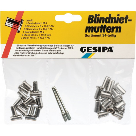 Assortiment de rivets POP 18 pièces GESIPA