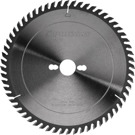 Lame pour scie circulaire de précision D. ext. 300 mm nombre de dents 72 WZ perç