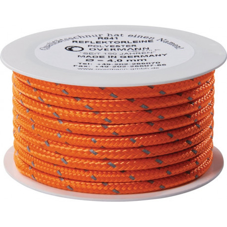 Cordon réfléchissant Safety Reflector longueur 100 m D. 6 mm polyester orange OV (Par 6)