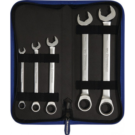 Jeu de clés mixtes à cliquet 5 pcs. ouverture de clés 8-19 mm droit PROMAT