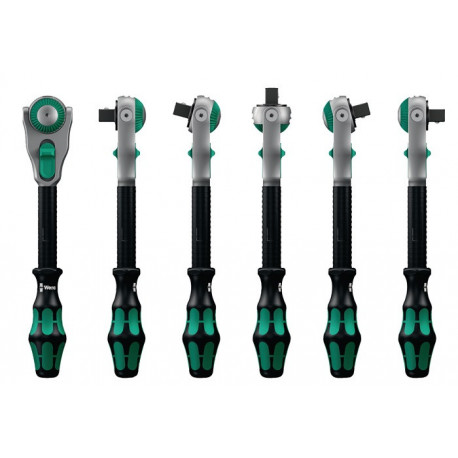 Cliquet pivotant et réversible Zyklop Speed 3/8 po. nombre de dents 72 longueur 199 mm Poignée bicomposant WERA