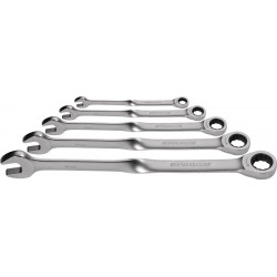Jeu de clés mixtes à cliquet 5 pcs. ouverture de clés 8-19 mm long, tige tournée PROMAT