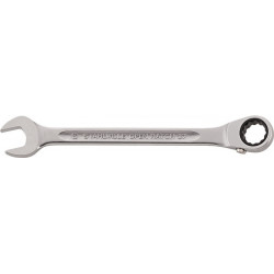 Clé mixte à cliquet 17 ouv. de clé 10 mm L. 158 mm commutable côté anneau 15 de