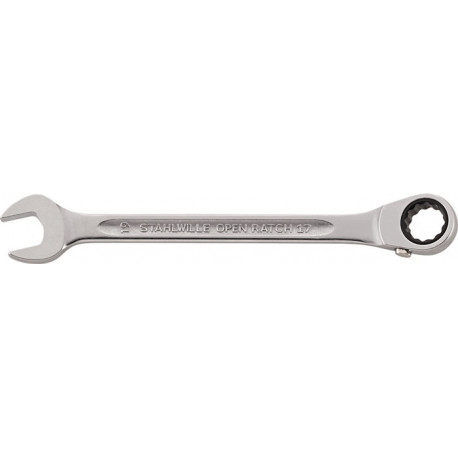 Clé mixte à cliquet 17 ouv. de clé 13 mm L. 182 mm commutable côté anneau 15 de