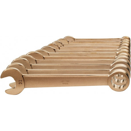 Jeu de clés mixtes 11 pcs. ouverture de clé 10-32 mm bronze multicomposant aluminium sans étincelles ENDRES TOOLS