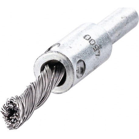 Brosse pinceau D. 6 mm tige 6 mm épaisseur fil 0,25 mm acier 4500 min-¹ LESSMANN