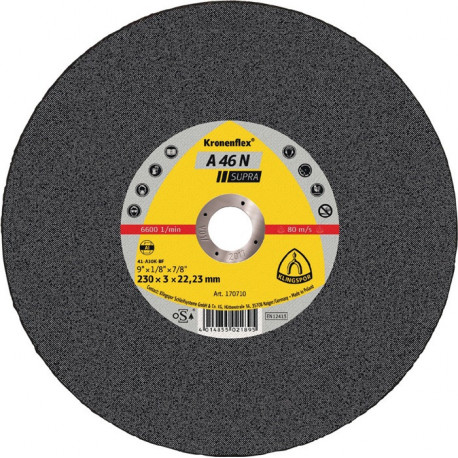 Disque à tronçonner A 46 N Supra D180x3 mm droit aluminium perçage 22,23 mm KLIN (Par 25)