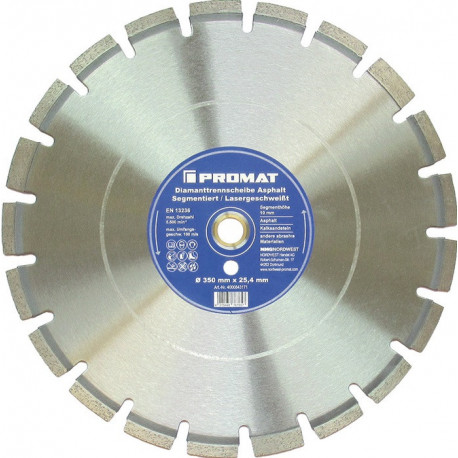 Disque à tronçonner diamant D. 350 mm perçage 254 mm soudé au laser 10 mm