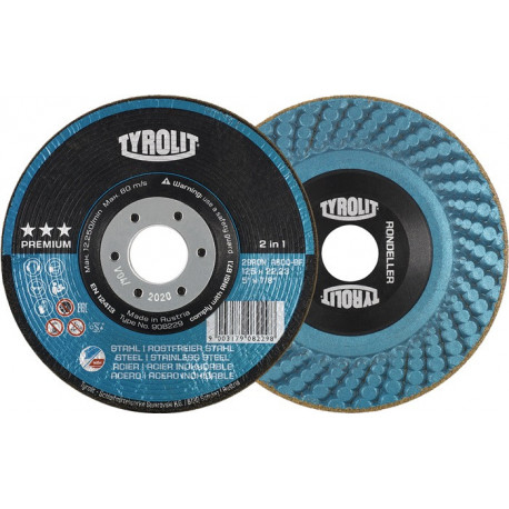 Meule à ébarber RONDELLER® D115xép. mm granulation 36 contre-coudé INOX/acier pe (Par 25)