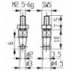 Palpeur D. 2 mm cylindre horizontal M25 carbure adapté à horloges de mesure KÄF