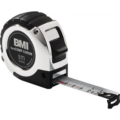 Mètre-ruban de poche chrome longueur 2 m largeur 16 mm mm/cm EG II plastique automatique plastique Automatic BMI