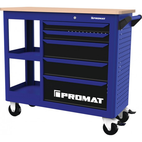 Établi roulant TREND L extérieure1134xP499xH1039 mm nombre de tiroirs 5 35 kg 400 kg PROMAT