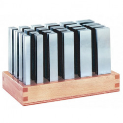 Jeu de cales parallèles no. 6348P contenu 20 paires taille 100 précision longueur 100 mm AMF