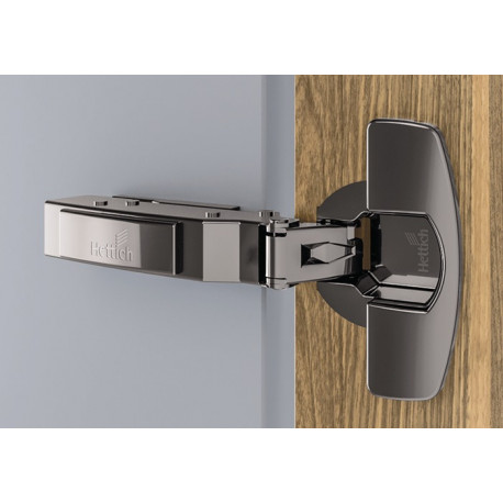 Charnière 110 degrés Sensys8645i 3mm semi-revêtement avec manchon d'expansion préfabriqué noir HETTICH (Par 50)