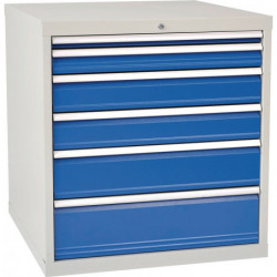 Armoire à tiroirs H1019xl1005xP736 mm gris/bleu 6 tiroir extraction totale