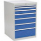 Armoire à tiroirs H1019xl705xP736 mm gris clair/bleu de sécurité 7 tiroirs extra