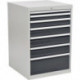Armoire à tiroirs H1019xl705xP736 mm gris clair/gris anthracite 7 tiroirs extrac