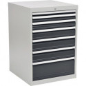 Armoire à tiroirs H1019xl705xP736 mm gris clair/gris anthracite 7 tiroirs extrac