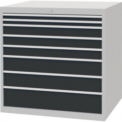 Armoire à tiroirs H1019xl1005xP736 mm gris clair/gris anthracite 8 tiroirs extra