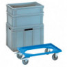 Chariot à caisse capacité charge 250 kg pneus polyamide L605xl405 mm ABS-plastique bleu FETRA