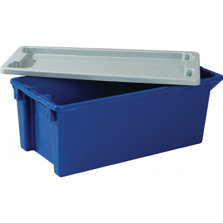 Couvercle L600xl400 mm gris polystyrène adapté au bacs gerbables-emboîtables