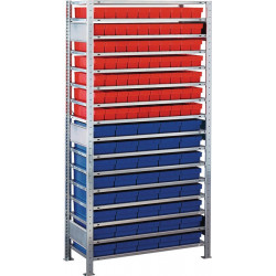 Étagère à emboîter H2000xl1000xP500 mm étagère de base 16 supports en acier 75 x