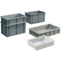 Conteneur de transport gerbables rectangulaire 200 l PE gris L600xl400xH120 mm