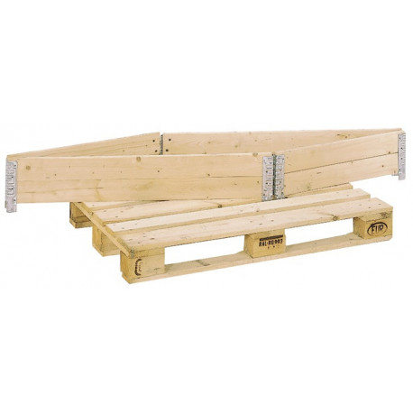 Cadre de rehausse pour palette L1200xl800 mm 4 charnières hauteur utile 200 mm résineux