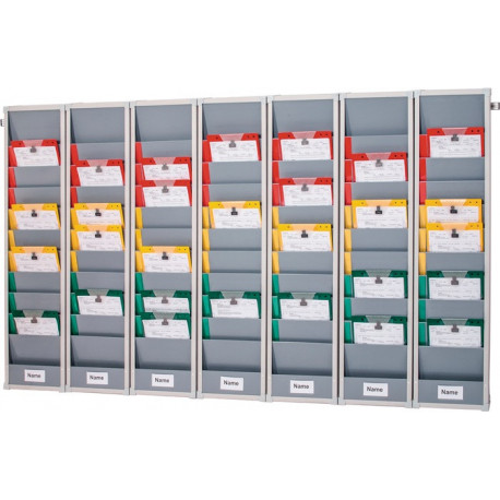 Tableau d'organisation H1282xl1700xP78 mm 5 rangées profil mural compris EICHNER