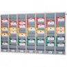 Tableau d'organisation H1282xl1700xP78 mm 5 rangées profil mural compris EICHNER