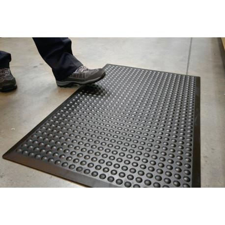 Revêtement de sol du poste de travail tapis fini L900xl.600xép.14 mm noir SBR-caoutchouc COBA