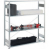 Rayonnage à grands compartim. à emboîter H2000xl1700xP400 mm étagère de base galvanisé argent 4 supports en acier META