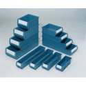 Boîte pour étagère L400xl117xH90 mm bleu PP (Par 16)
