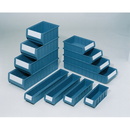 Boîte pour étagère L400xl234xH140 mm bleu PP (Par 6)