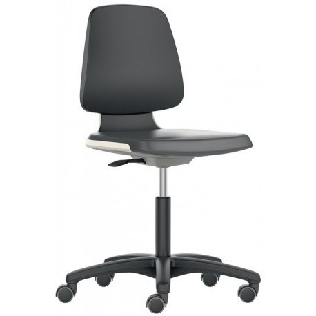 Chaise d’atelier pivotante Labsit rouleaux coque de siège bleu tissu Supertec noir 450-650 mm BIMOS