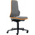 Chaise d’atelier pivotante Neon rouleaux tissu Supertec gris orange 450-620 mm BIMOS
