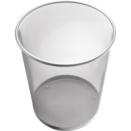 Corbeille à papier 15 l H280xD.267 mm avec décor perforé acier argent HELIT