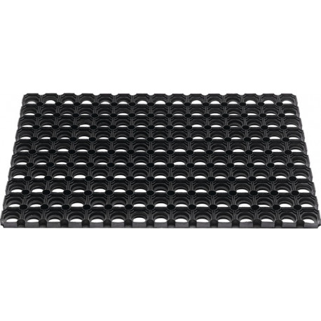 Paillasson bagues ouvertes noir caoutchouc L400xl600xS22 mm