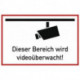 Pictogramme d'information surveillance vidéo L300xl200 mm blanc noir aluminium