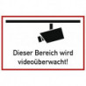 Pictogramme d'information surveillance vidéo L300xl200 mm blanc noir plastique