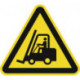 Panneau d’avertissement ASR A1.3/DIN EN ISO 7010 200 mm danger, passage d’engins de manutention plastique