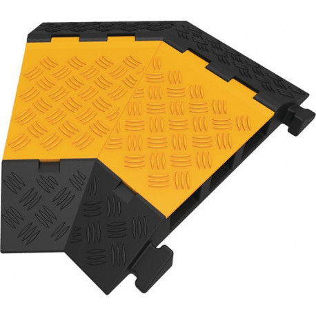 Protège câbles et tuyaux H70 mm caoutchouc noir/jaune à droite